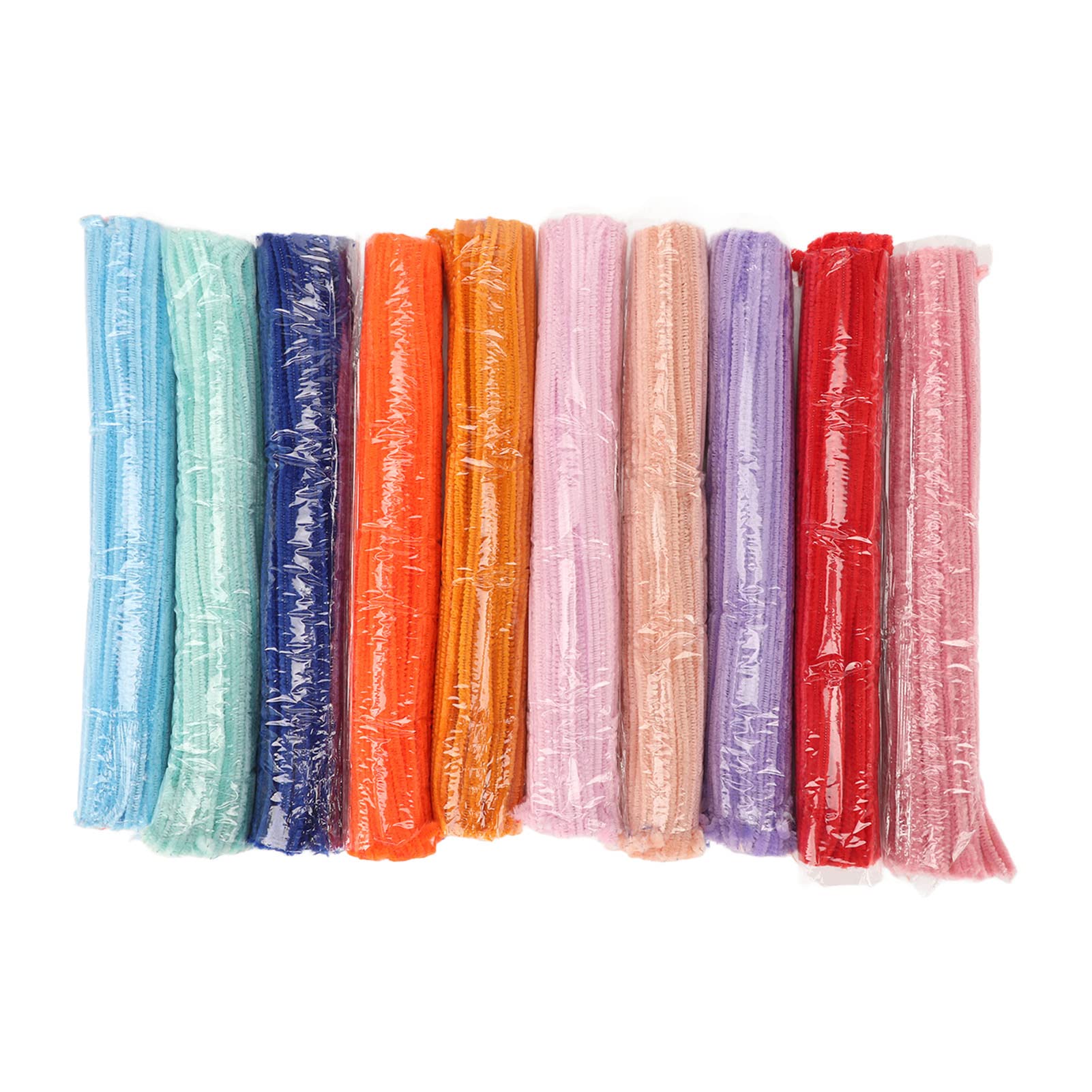1000 pièces de cure-pipes de couleurs variées, tiges en chenille de polyester doux pour bricolage, décorations d’Halloween, fabrication de marionnettes, arrangement floral et