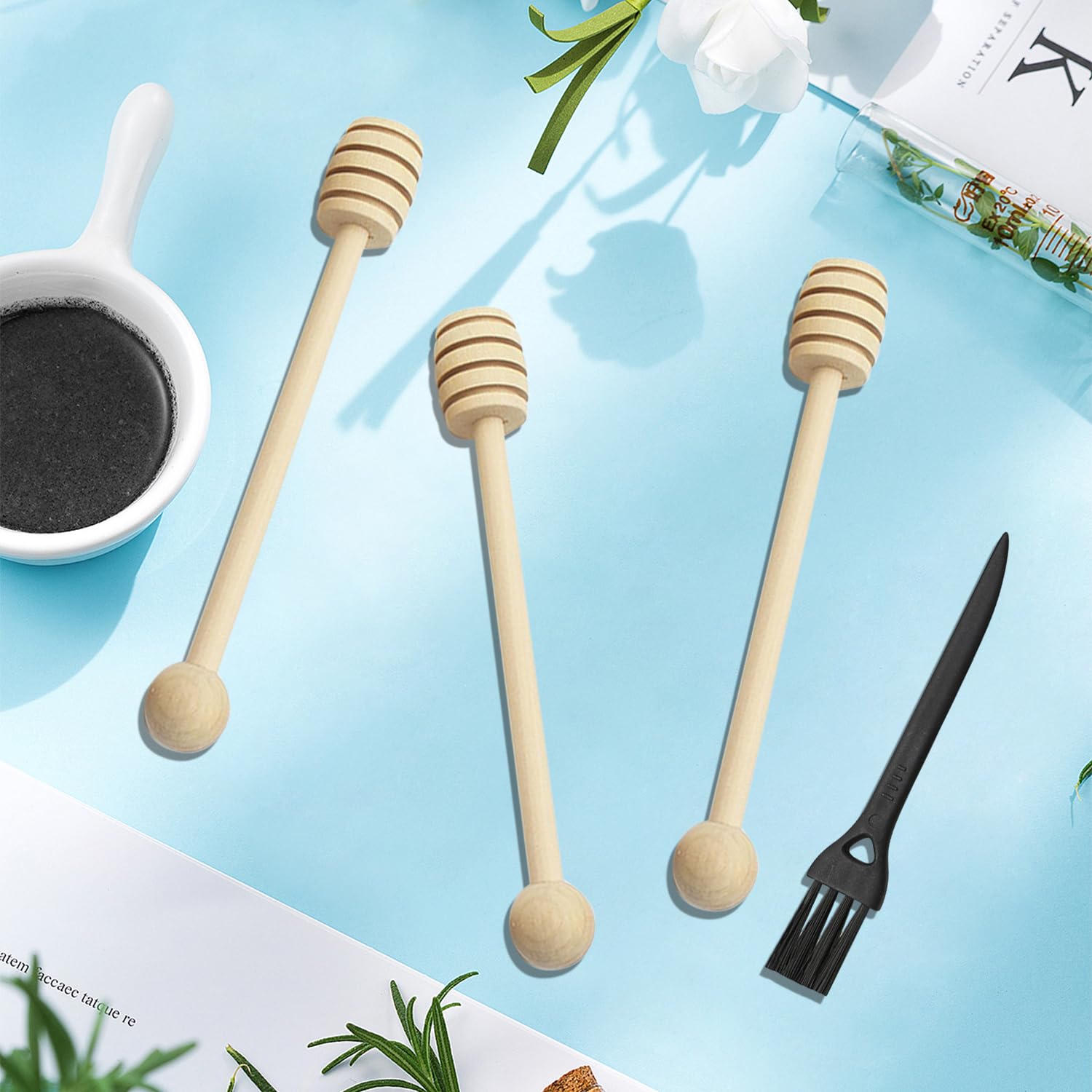 Set Bastoncini Miele 3 Pezzi - Con Spazzola E Cucchiaio Legno - Foto 10