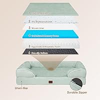 Vista 14 de EHEYCIGA - Cama ortopédica para perro grande, impermeable, de espuma viscoelástica y espuma tipo caja de huevos, bordes elevados, antideslizante