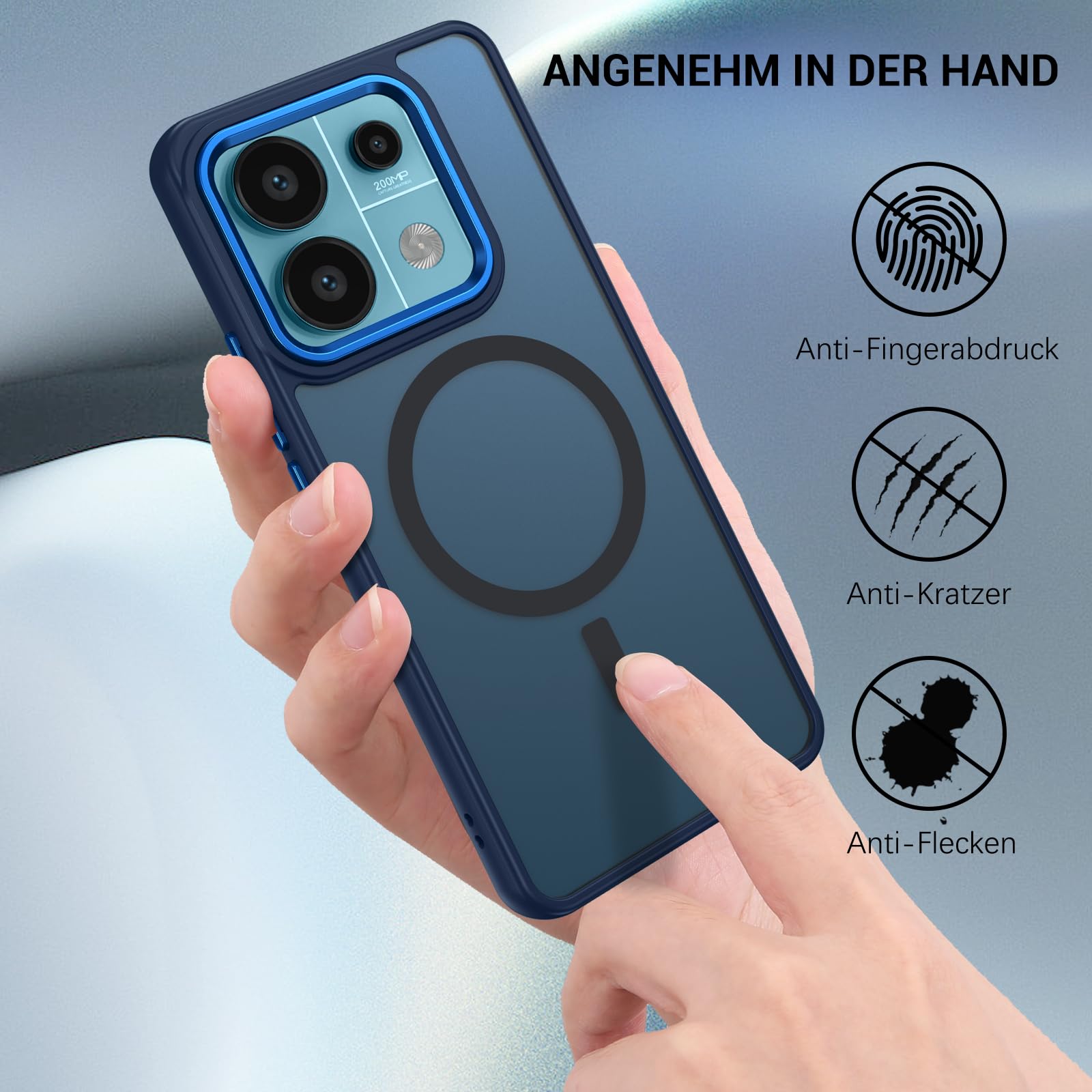 BENTOBEN Custodia Magnetica Per Xiaomi Redmi Note 13 Pro 4G / Poco M6 Pro 4G - Opaca Traslucida Con Protezione Militare E Compatibile Magsafe - 3