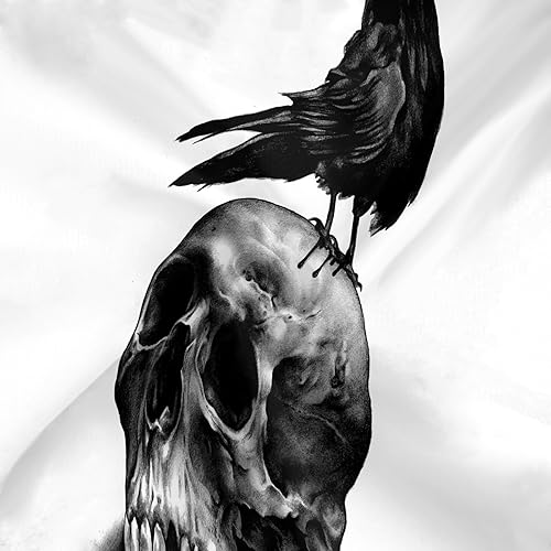 Miniatura 3 de JOOCAR Cortina de ducha de calavera de Halloween, diseño de esqueleto aterrador de terror, decoración de baño de Halloween, juego de cortina de