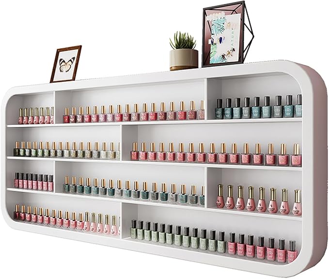 Nail Polish Display Rack, Cosmetics Storage Cabinet, Wall-Mounted Storage Wall Rack for Storing Cosmetics, Essential Oils and Perfumes