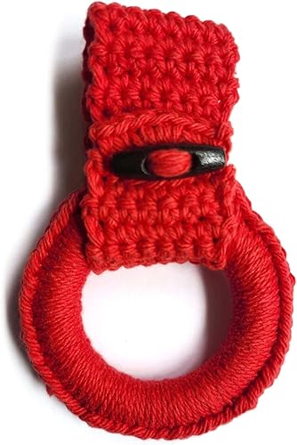 Vista 6 de Hanging Kitchen towels ring - Towel holder for kitchen towels with hanging loop - Kitchen towel hanger unique House Warming Gift (Orange)