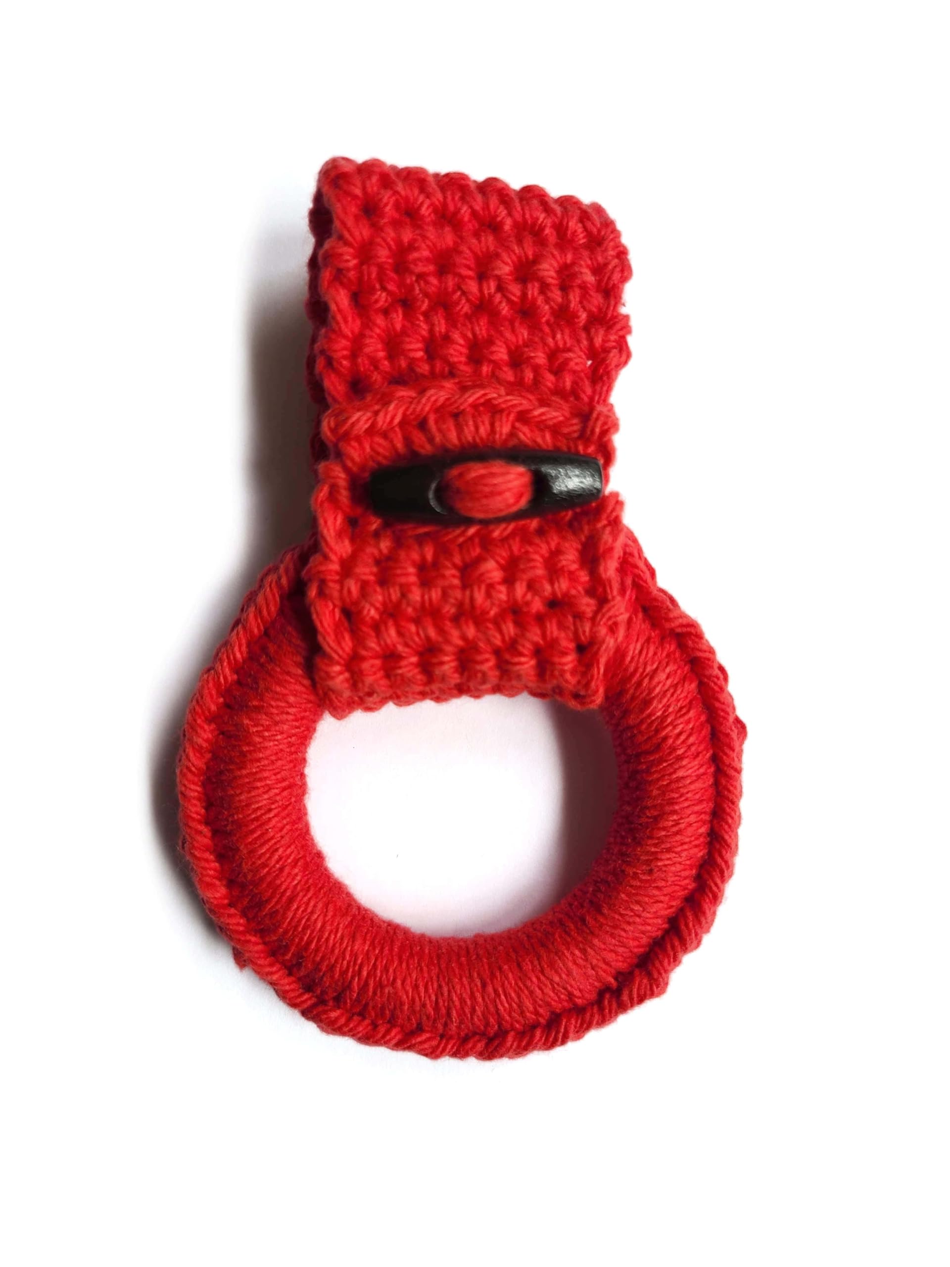 Hanging Kitchen towels ring - Towel holder for kitchen towels with hanging loop - Kitchen towel hanger unique House Warming Gift (Red)