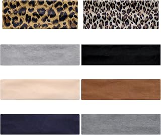 Pack of 8 Women's Sports Headband Non-Slip Headband Soft Hair Band Elastic Hair Ban…