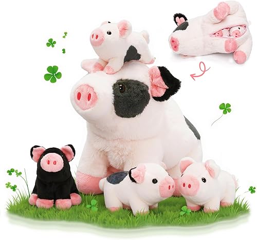 Miniatura 7 de OUOZZZ Koala - Animales de peluche con bebés en el interior de 12 pulgadas, juguetes de peluche de koala con 4 bebés, juguetes de regalo para niñas