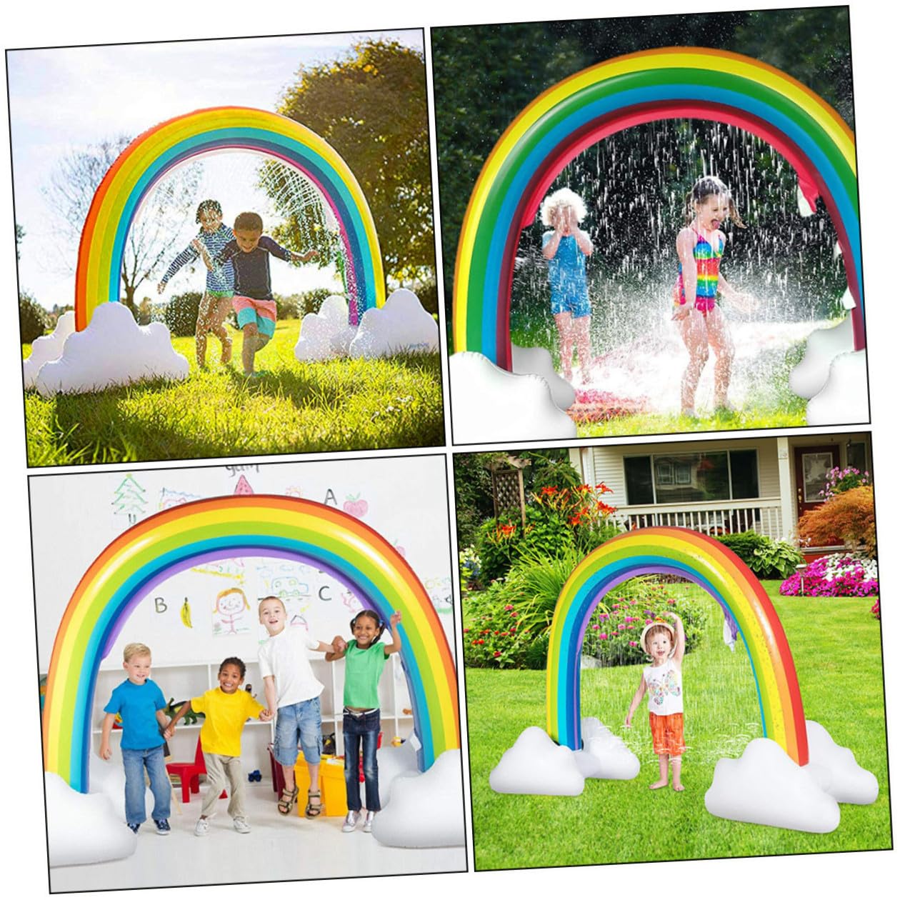 FRCOLOR Juguete Inflable Rociadores de Agua para Niños, Tamaño Grande, Material PVC Seguro, para Juegos al Aire Libre en Césped y Jardín, Juego Acuático Interactivo Infantil, Divertido