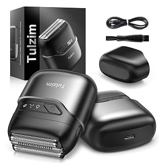 Tulzim Electric Foil Shaver for Men: Cordless Electric Razor for Face & Beard - 3 Floating Blades, 100-Min Runtime, USB-C Fast Charge, IPX7 Waterproof for Travel, Silver Grey - Amazon product rated Grade B