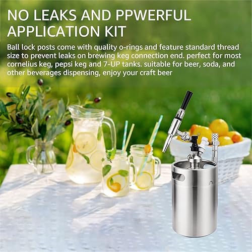 Miniatura 6 de MRbrew 2 pares de postes de bloqueo de bola, acero inoxidable 304 Homebrew 1932 pulgadas -18 Co2 kegerator de gas de CO2 líquido de cerveza,