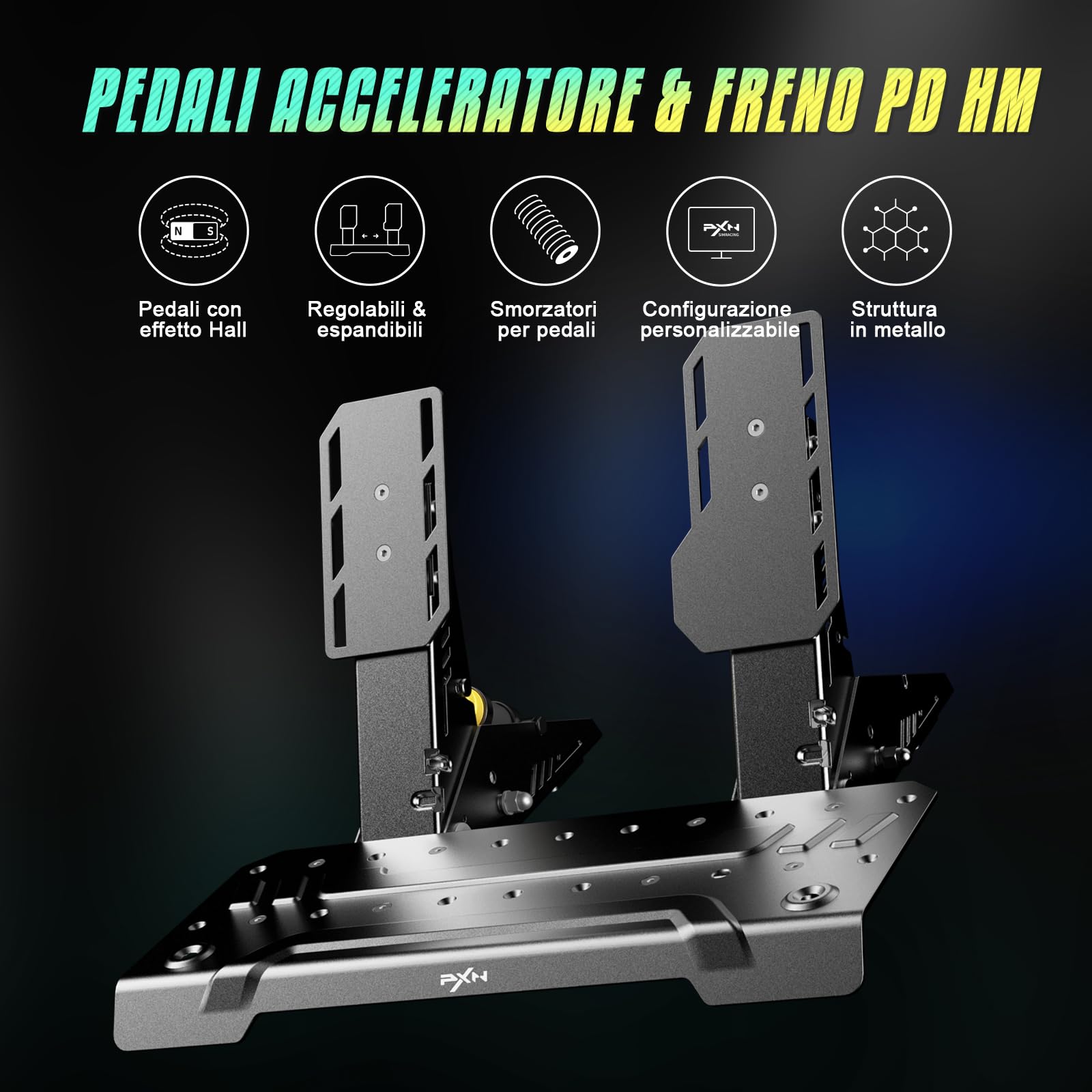 PXN V10 Ultra Volante da Corsa Direct Drive con Pedali – Force Feedback 3,2 Nm, Volante da Gioco con Impugnatura in Pelle Microfibra e Paddle Shifter – Kit Sim Racing per PC, PS4, Xbox One/Series