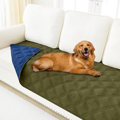 Miniatura 40 de Smiry Manta Impermeable para Cama de Perro 30x70, Manta Suave Reversible para Mascotas, Cubierta Lavable a Prueba de Fugas para Sofá de Gatos y Azul