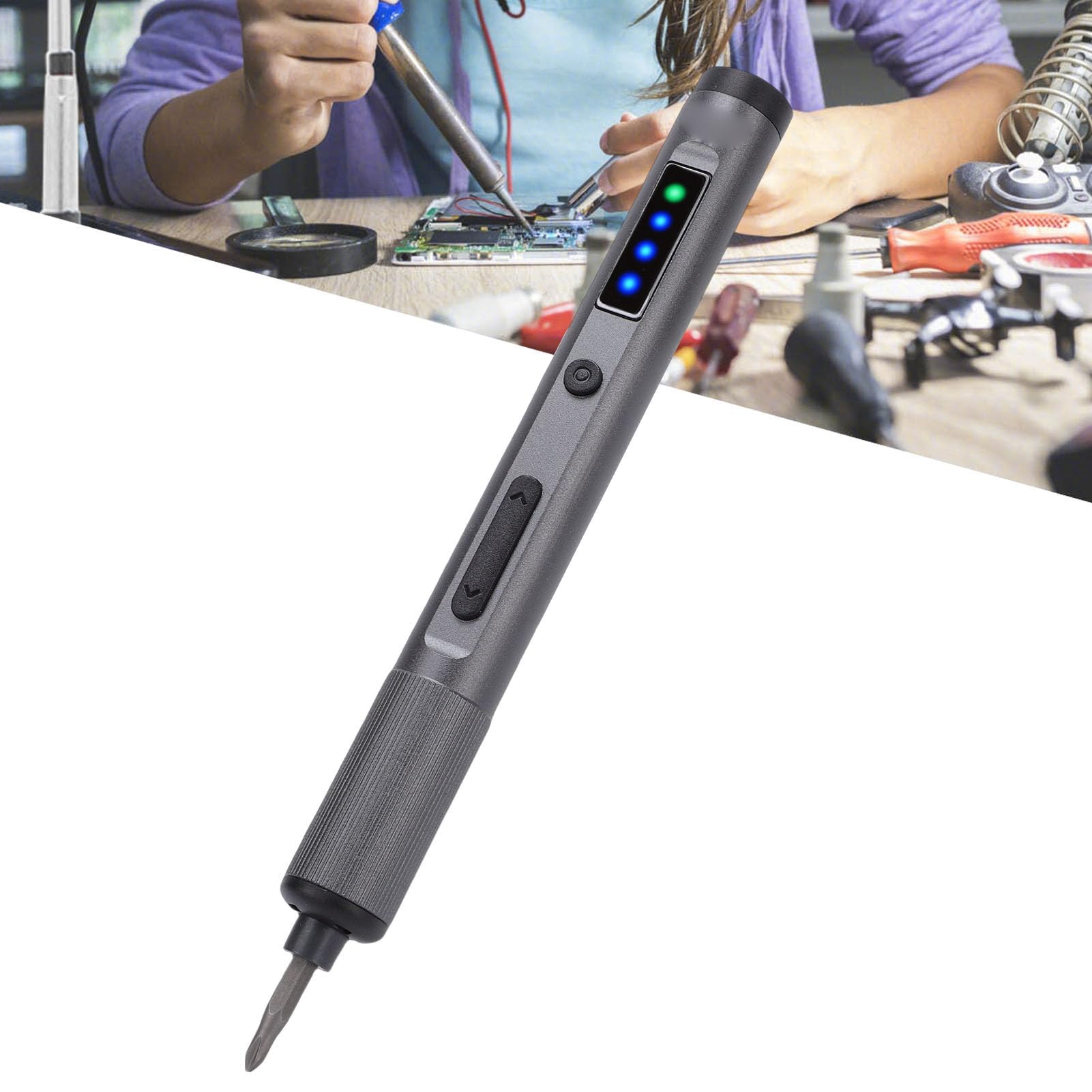 Generic Kit de Destornillador Eléctrico Inalámbrico con 3 Configuraciones de Torsión y Herramienta Magnetizadora, para Reparación de Drones, Cámaras y Teléfonos Tabletas