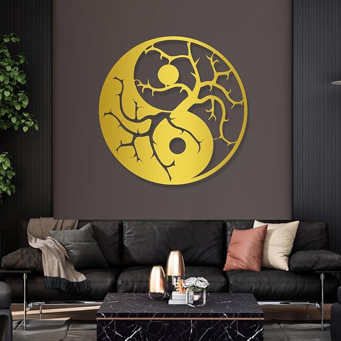 Amazon.com: Metal Yin Yang Wall Decor, Tree of Life Metal Wall Art, Yin ...