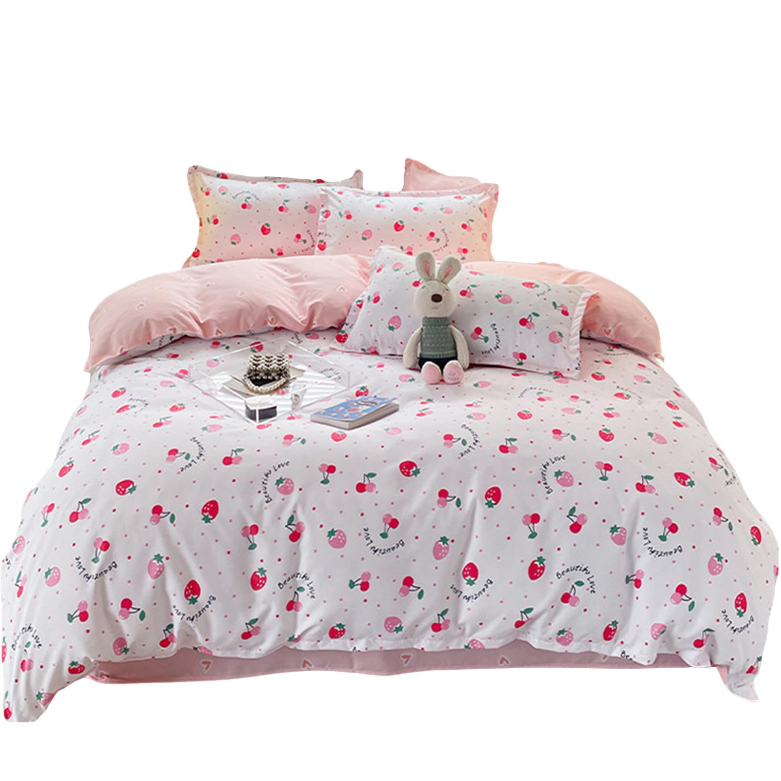 Housse de couette douce en coton lavé et parure de lit respirante pour chambre cocooning