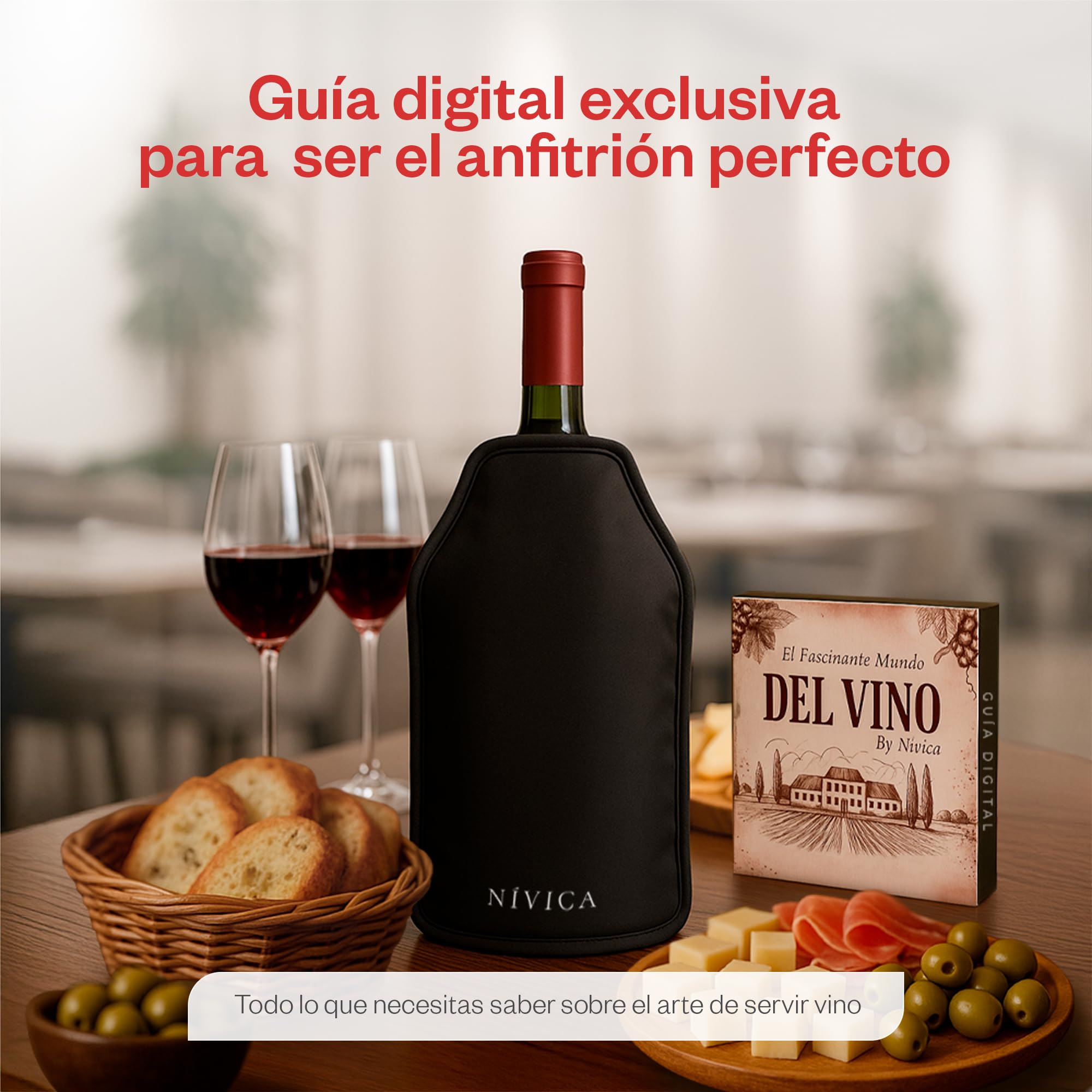 Funda Enfriadora Para Botellas, Enfriador de Botellas de Vino con Guía Digital, Nylon Impermeable y Banda Inferior Anticaída, Ajuste Universal, Con Gel Enfriador Duradero, Apta Cava y Cerveza, 23x16cm