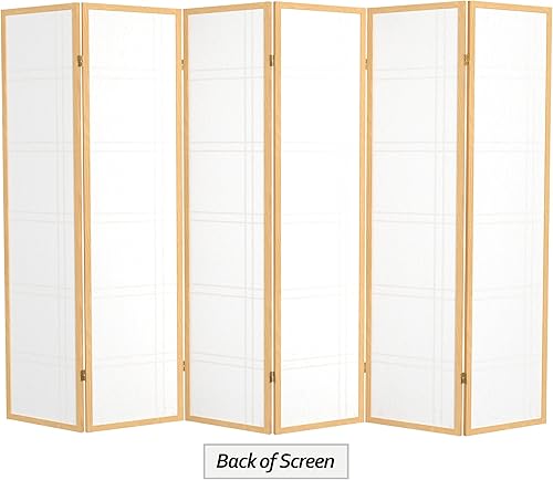 Miniatura 84 de Red Lantern Pantalla Shoji de doble cruz de 6 pies de alto, color blanco, 5 paneles Blanco,Negro
