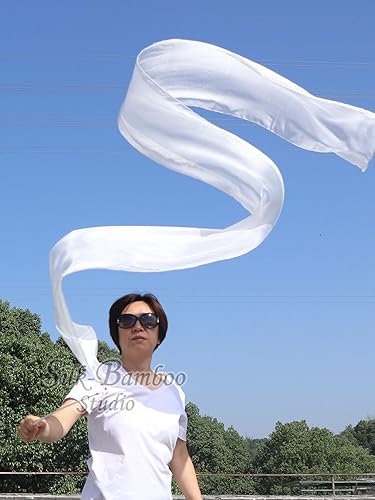 Miniatura 4 de Winged Sirenny 1 cinta de seda fluida pintada a mano de 98 pulgadas con varillas, alabanza litúrgica de la iglesia, adoración de adoración y danza