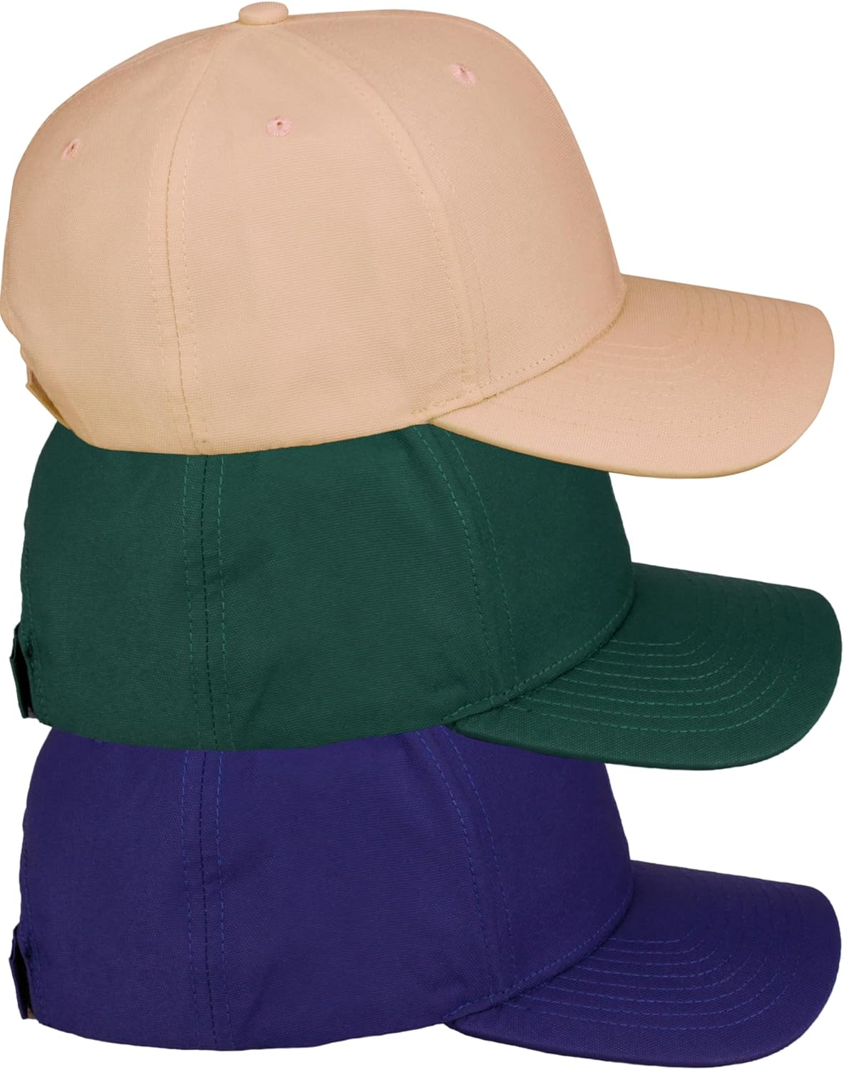 Daxton Premium Mid Profile Hat Semi Curved Visor Structured Cap Muliti 3 Pack