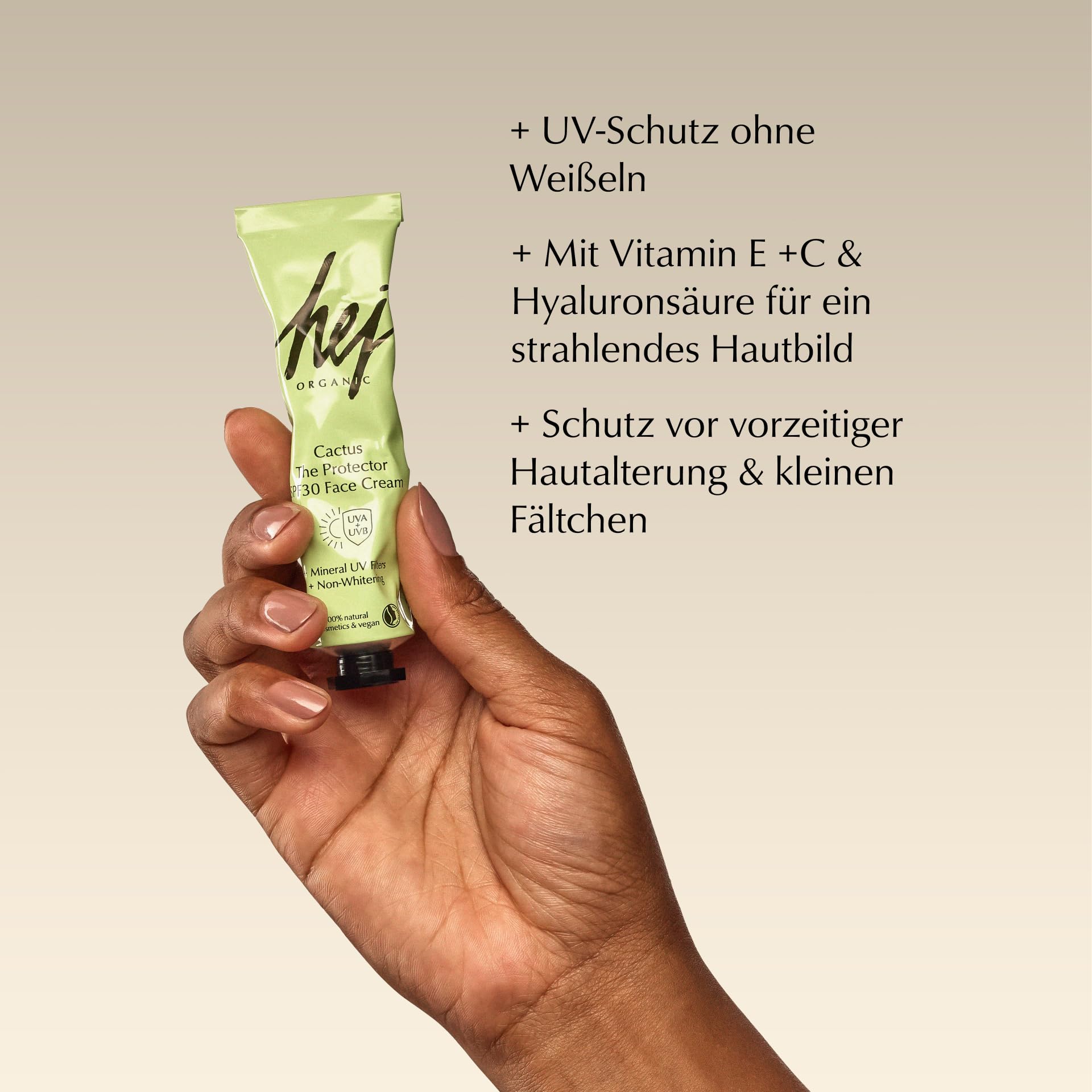Gesichtscreme SPF30 Cactus (30 ml) Tagespflege fr jeden Hauttyp,  UV-Filter, mit Vitamin-C und Hyaluronsure, Feuchtigkeitsspendend,  Naturkosmetik schnelleinziehend, 100% vegan | HEJ ORGANIC : Amazon.de:  Kosmetik