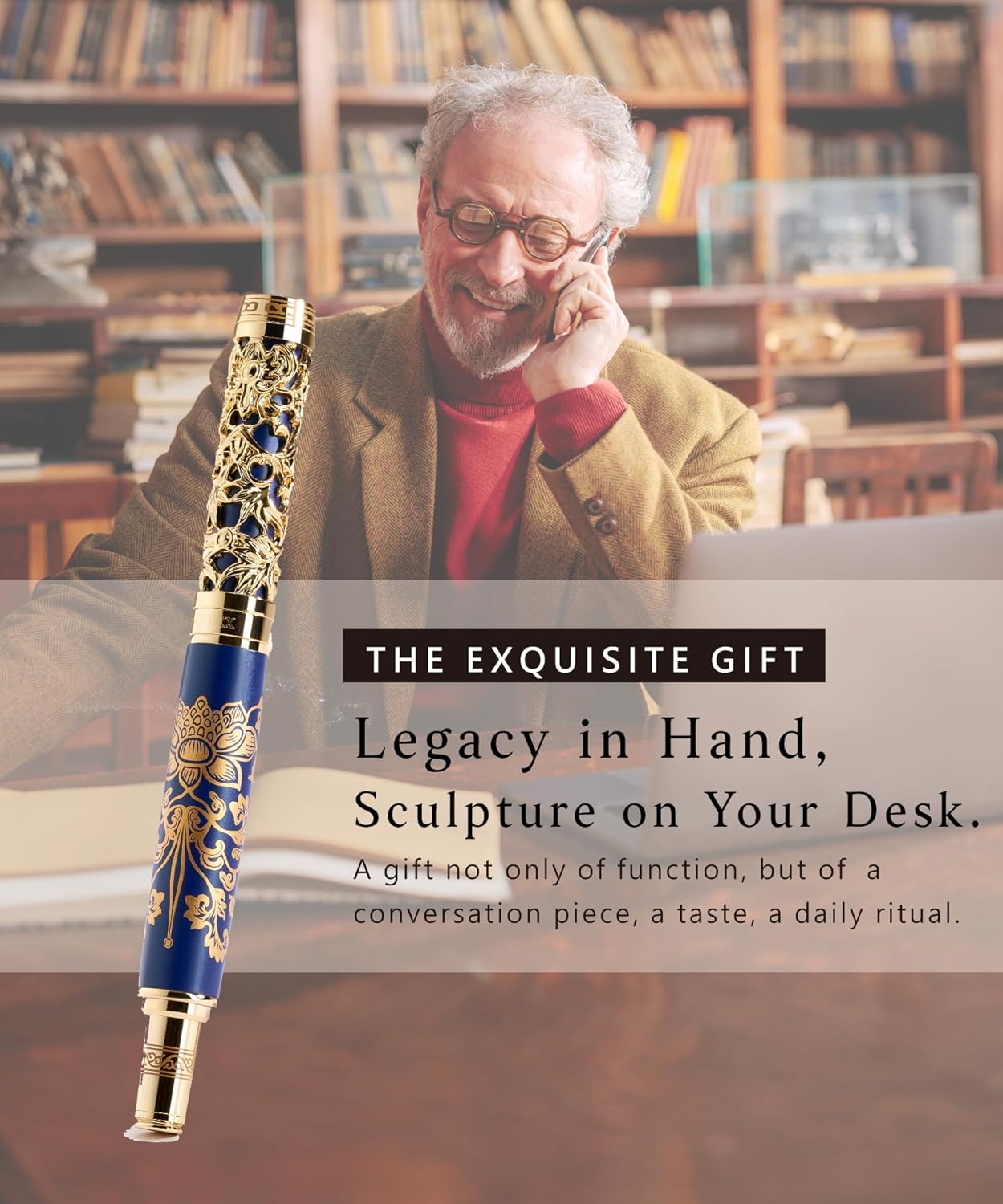 ARTEX Executive Rollerball Pen-Museum Collections-Crafting Timeless Beauty-Luxury Pen Gift & Office Desk Decor, German SCHMIDT refill, Solid Metal Texture - Image 3