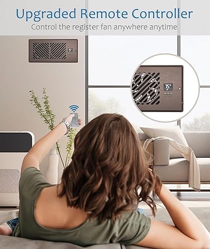 Miniatura 3 de Abida Ventilador de refuerzo de registro de 4 x 10 pulgadas, ventilación de registro inteligente silenciosa con control remoto y control de