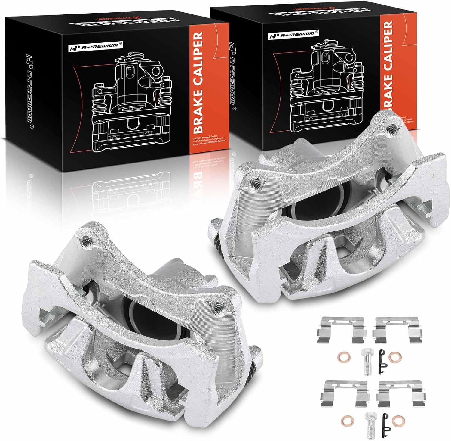 A-Premium Disc Brake Calipers Assembly with Bracket Compatible with Mitsubishi Outlander 2007-2020, Outlander Sport 2011-2023, Lancer 2008-2016, RVR 2011-2019 - Front Driver and Passenger, 2-PC Set