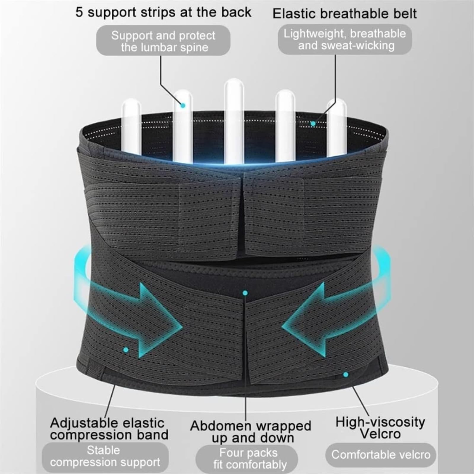 Moldeador De Cuerpo Y Control De Abdomen Cinturón De Soporte Lumbar Ajustable para La Espalda, Correa Cintura Transpirable, Descompresión para Baja