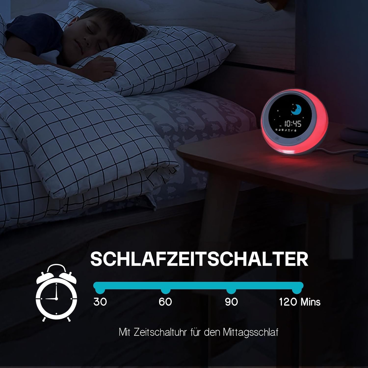 iHoo Schlaftrainer Kinder, Kinder Wecker mit Nachtlicht & Nickerchen Timer, Ok zum Aufwachen Wecker Geschenk für 2-9 Jahre Mädchen Jungen