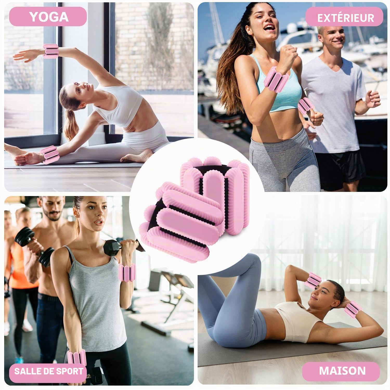 2 PCS Poids de Poignet réglables Poids de Cheville pour Exercice Marche Jogging Yoga aérobic Pilates Bracelet de Poids Bracelet de Remise en Forme