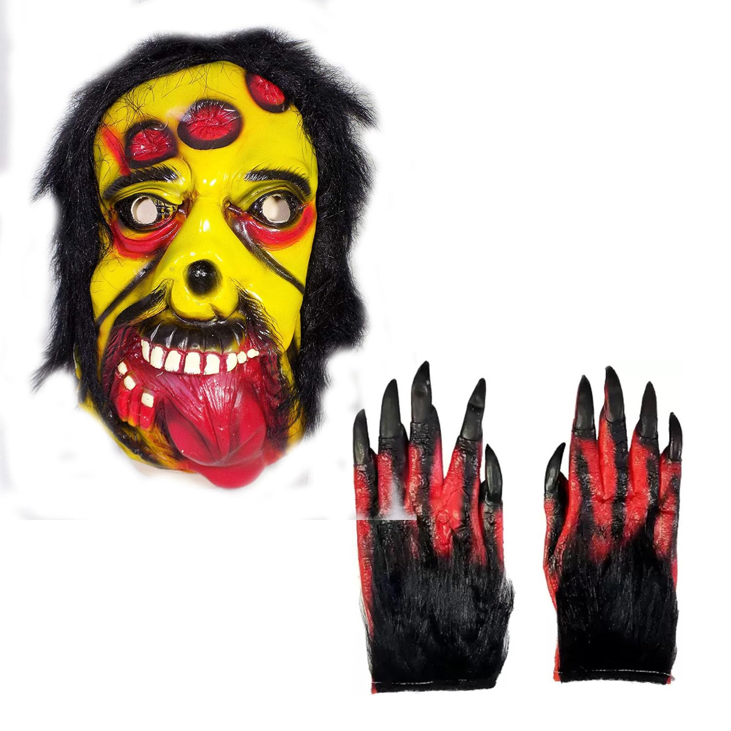 brown leaf Fancy Halloween Horror Face Mask with Pair of Gloves For Holi Halloween Festival Costume Horror Scary Colour Prank Funny Colourful (Style 8) (B0CQYV8WVK) Amazon Price History, Amazon Price Tracker