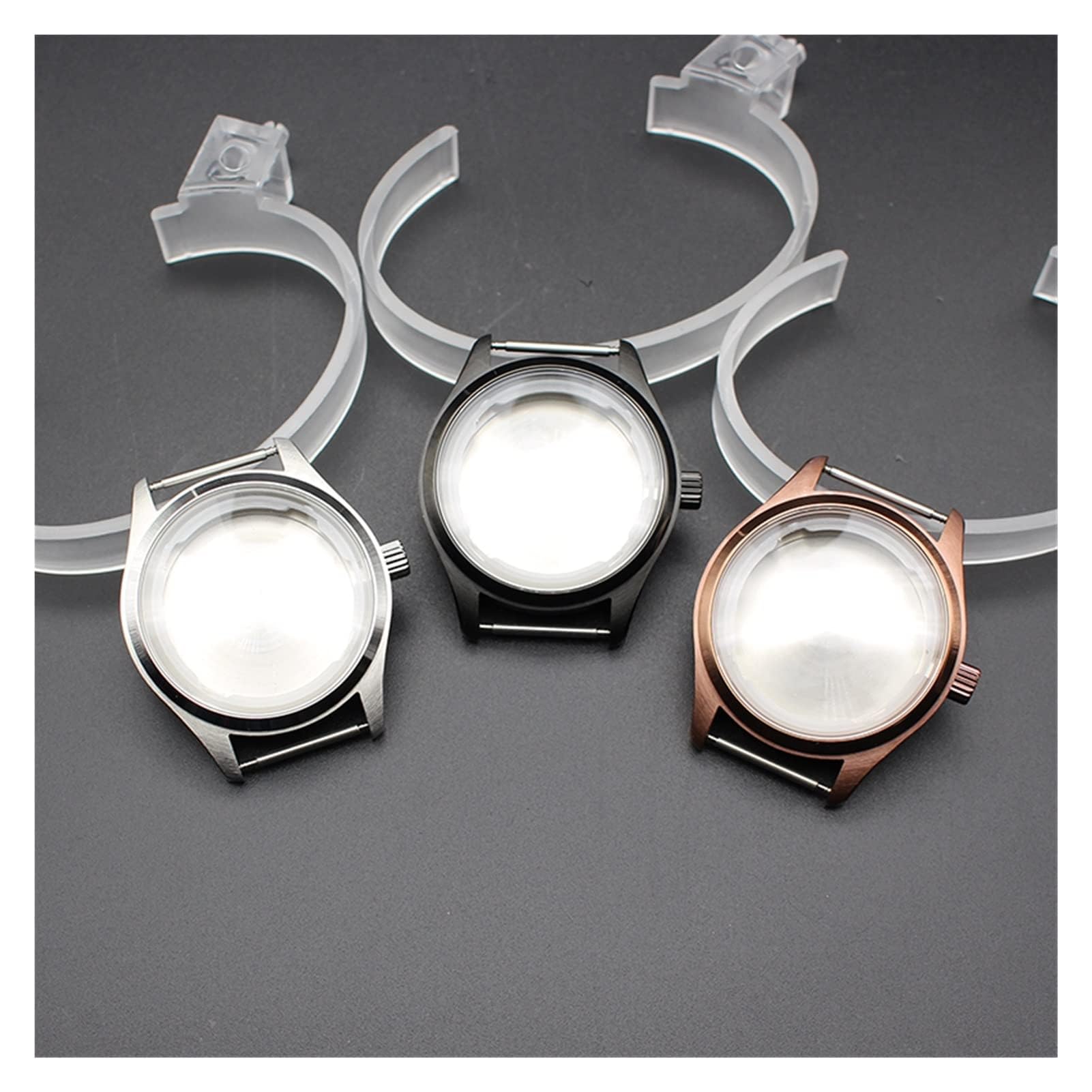 Cassa per Orologio da Uomo da 40 mm, Compatibile con movimenti Seiko NH35 e NH36, Acciaio Inossidabile Spazzolato e lucidato, Resistente all'Acqua Fino a 100 Metri, Cinturino Incluso.