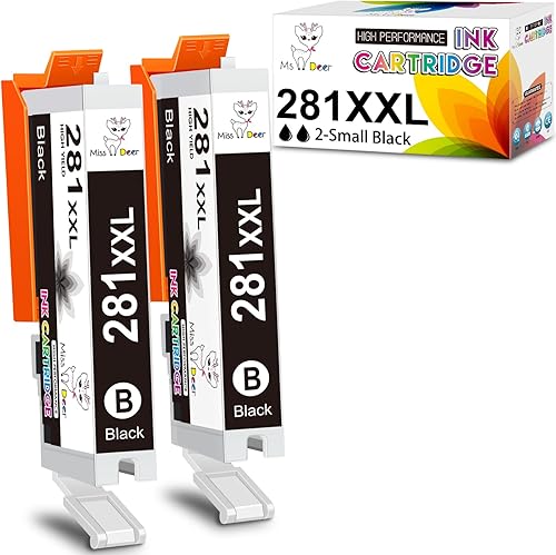 Miss Deer Cartuchos de tinta compatibles 281 negros de repuesto para Canon CLI-281XXL CLI281 XXL BK para impresora Pixma TR8520 TR8620 TS6120 TR7520