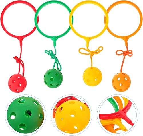 Miniatura 9 de TOYANDONA Juego de 4 piezas de cuerda de saltar al tobillo para niños, saltar deportes coloridos, juego de cuerda de saltar para quemar grasa para