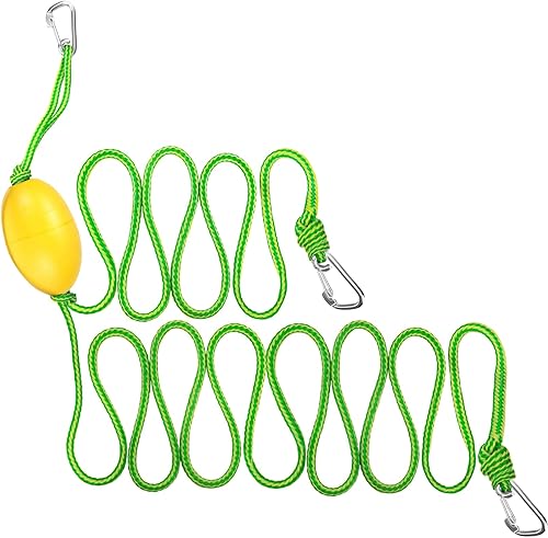 MOOCY Cuerda de flotador doble resistente (6 pies y 12 pies) para arnés de calcetín de deriva, línea de remolque de kayak, cuerda de remolque de