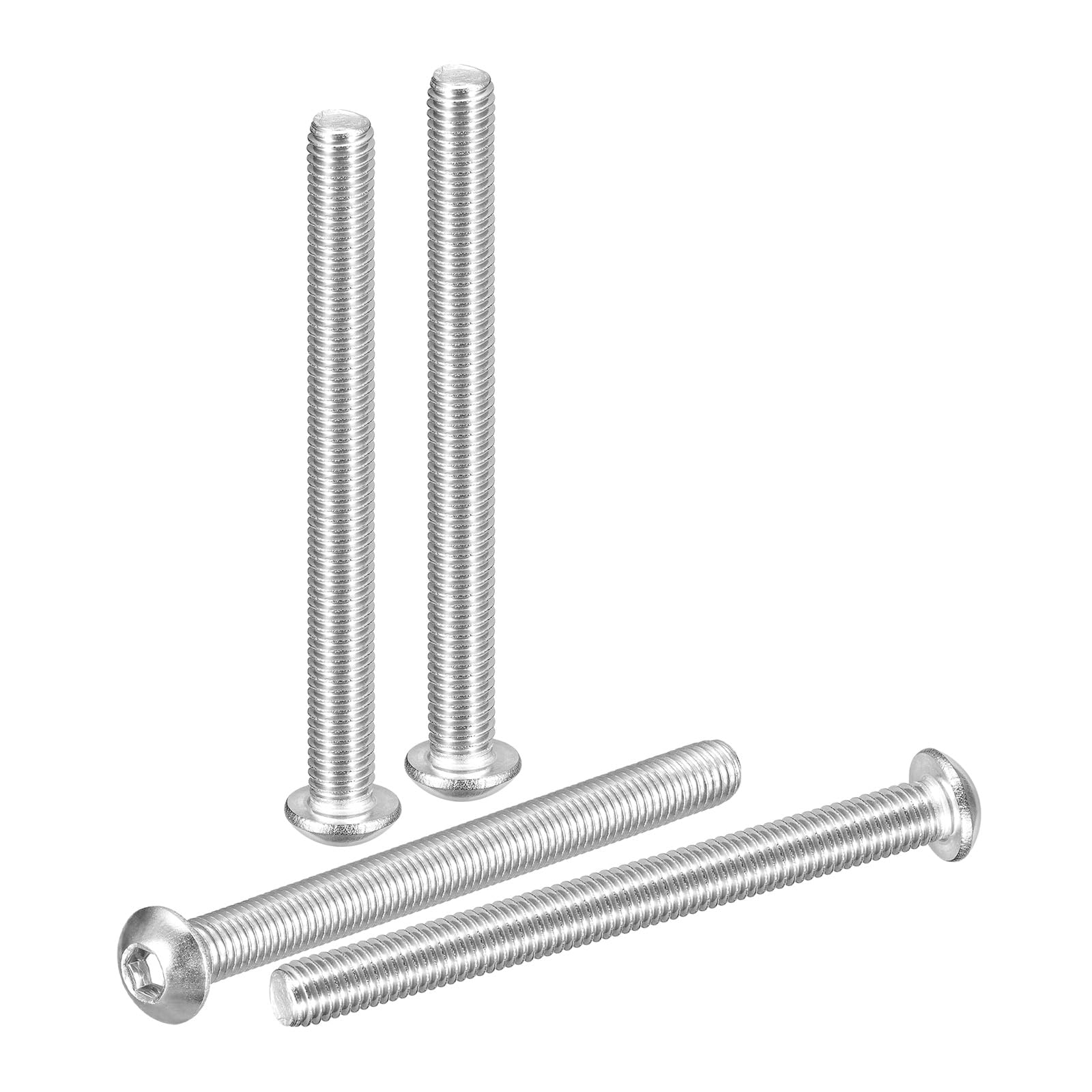 DTGN M8-1.25x90mm Button Head Socket Cap Screws - 4Pack - Good for Road Bicycle, Mountain Bike, Auto, Motorcycle - 304 Stainless Steel Whitewashed - Hex Socket Drive Fasteners โ image 1