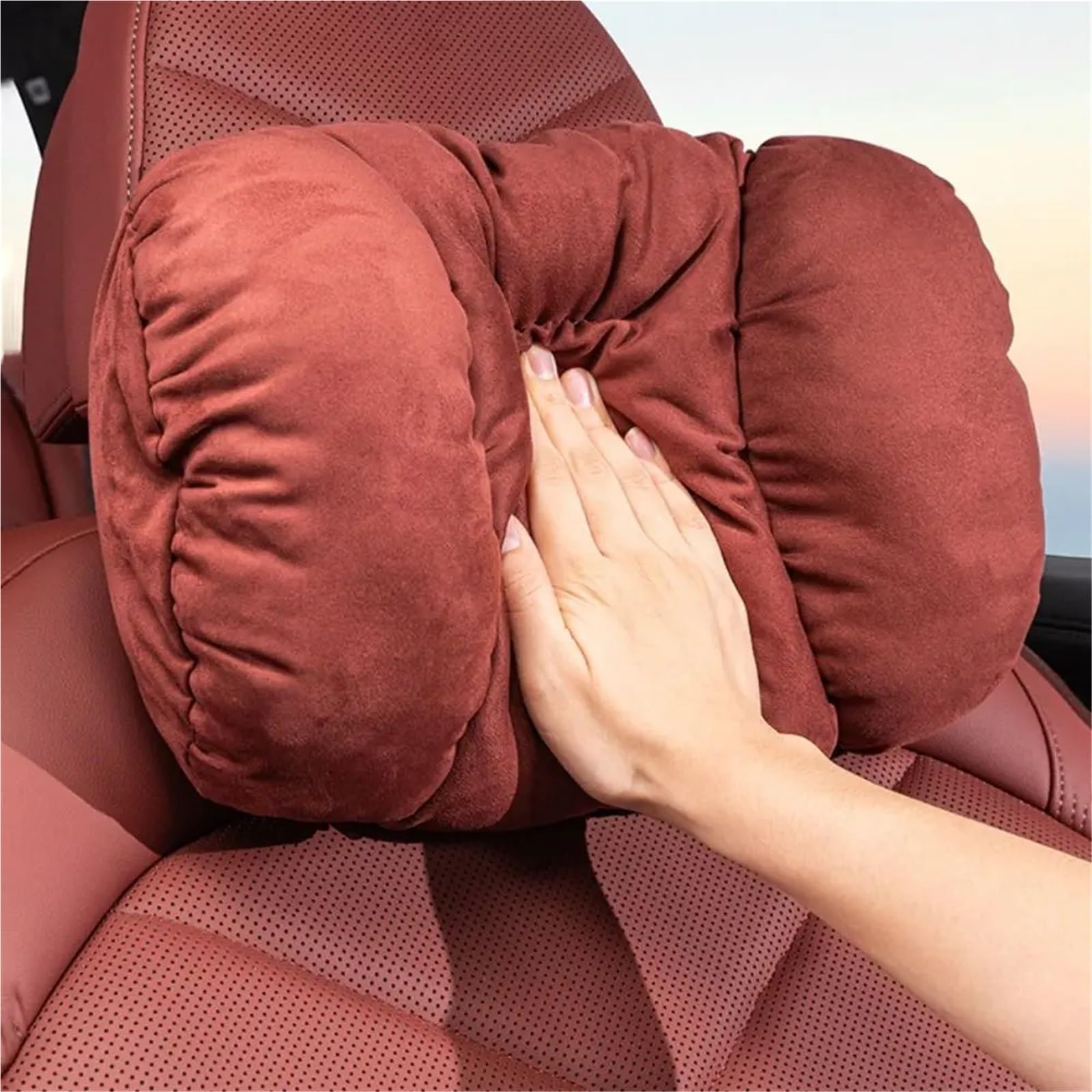 Cervical Reposacabezas Almohada para el Cuello del Asiento del Coche, reposacabezas de Felpa de Invierno, cálida y cómoda, Almohada Lumbar Universal.