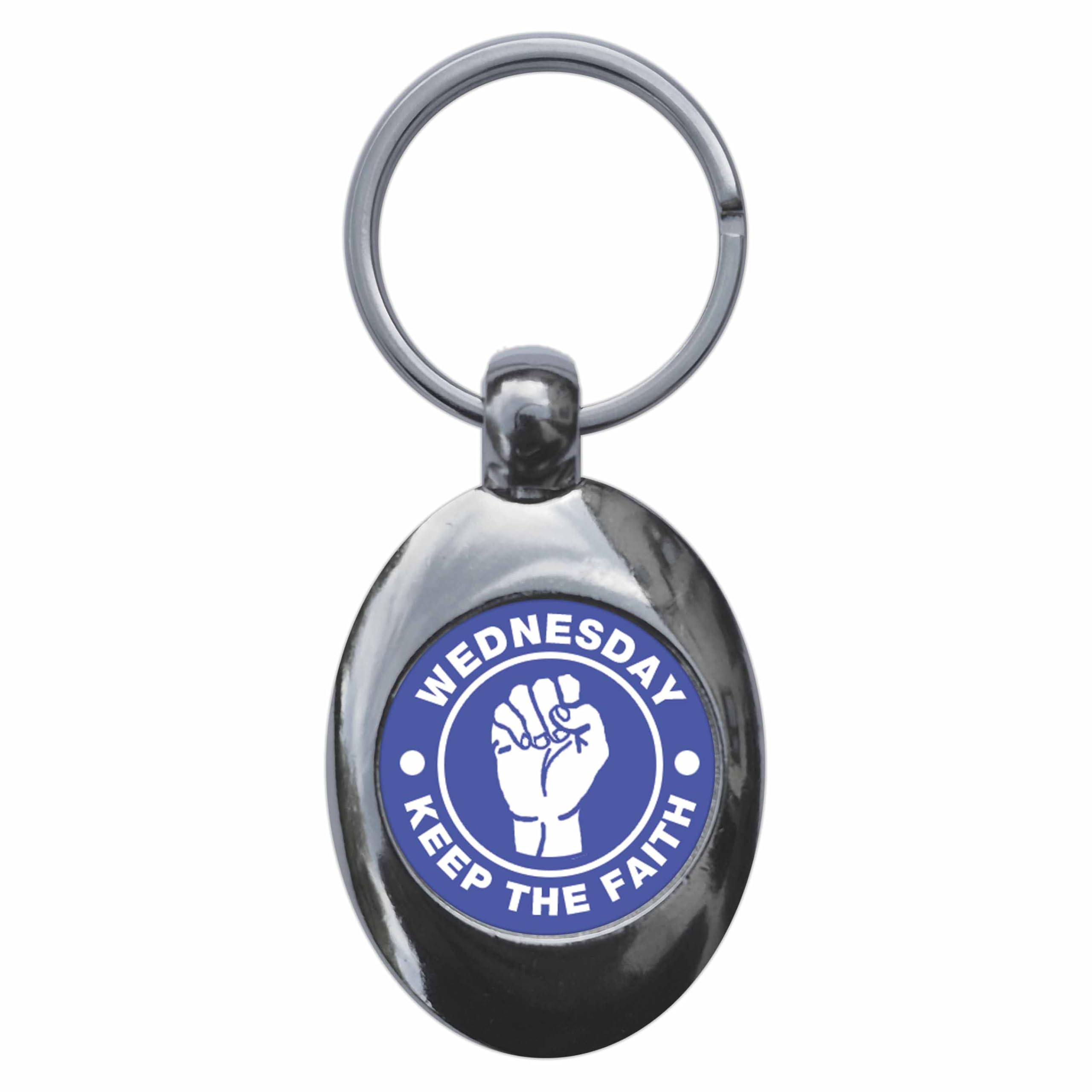 Ozorath Wednesday Keep The Faith Northern Soul Keyring Keychain Key Ring Chain With Trolley Coin