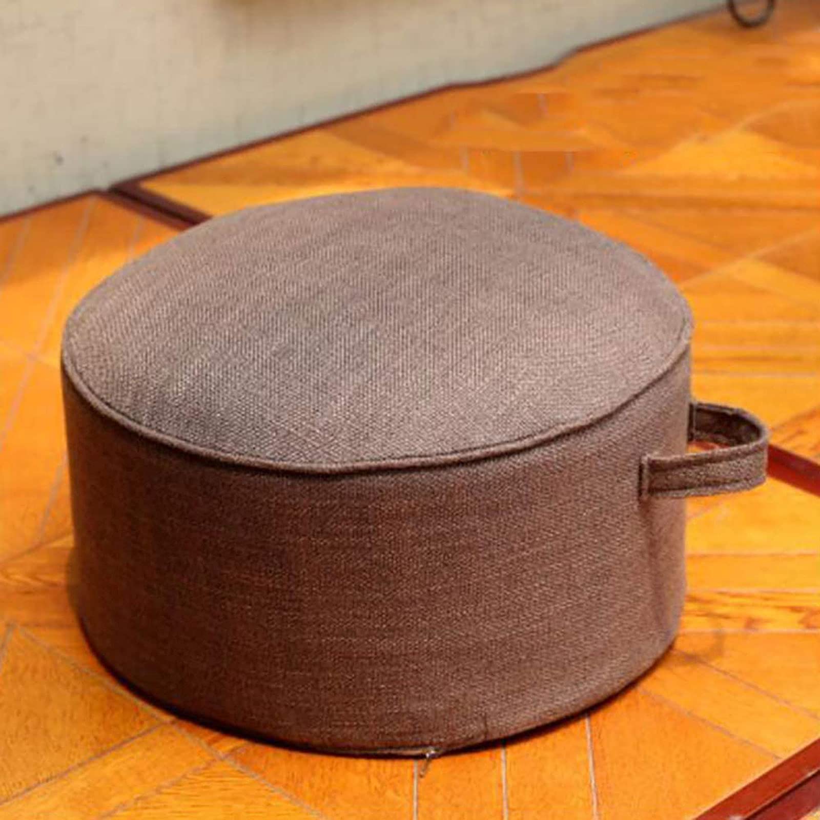 Pouf en lin amovible DASHADAO E pour soulager les jambes lourdes au salon