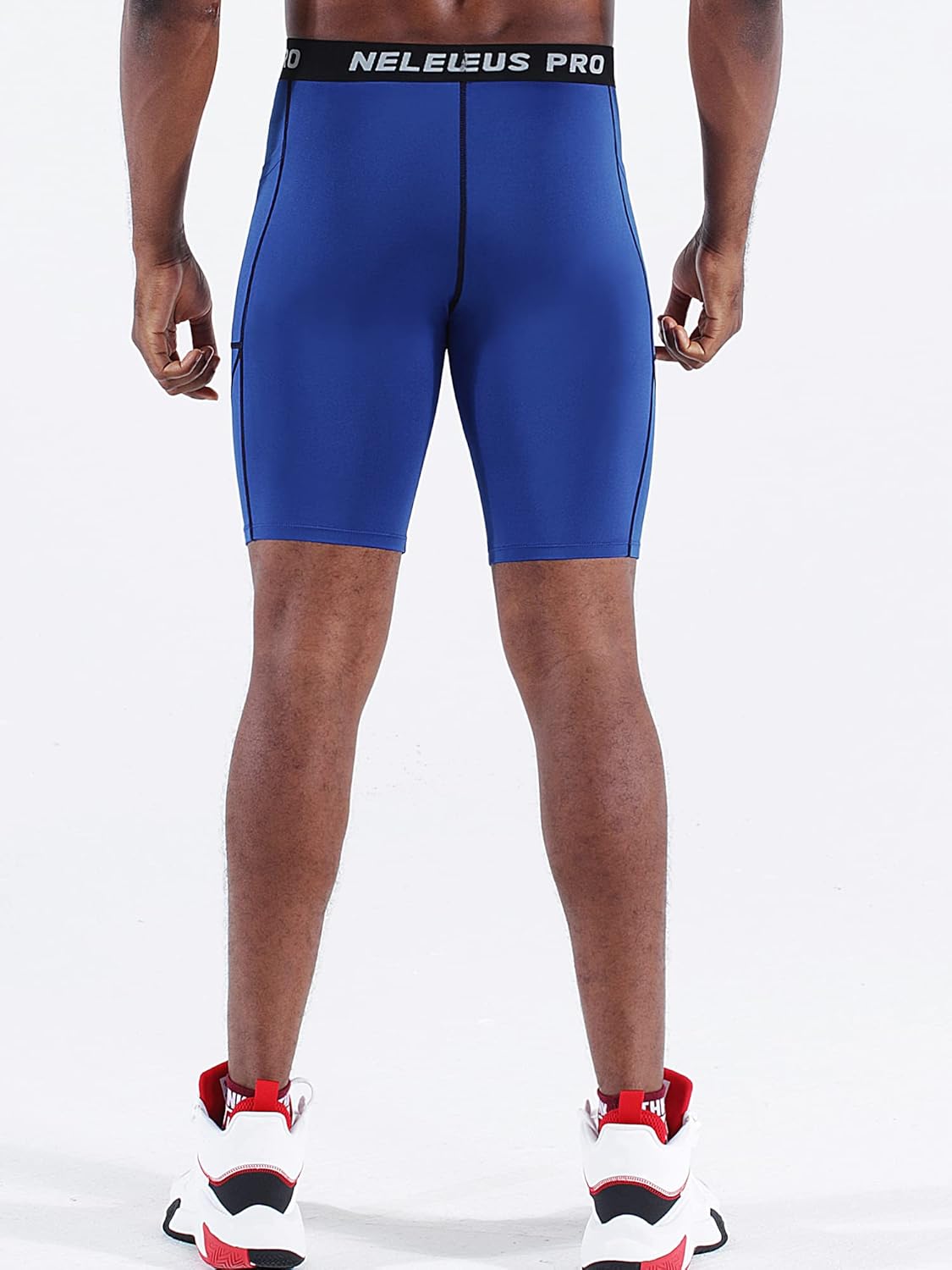 NELEUS Men's 3 Pack Running Compression Shorts with Pockets