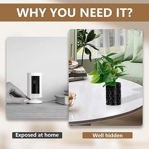 Miniatura 5 de Jarrón de disfraz de cámara para cámara Ring Indoor Cam (1. generación)  Diseño de carga superior con base de cuña  Vista mejorada y cubierta