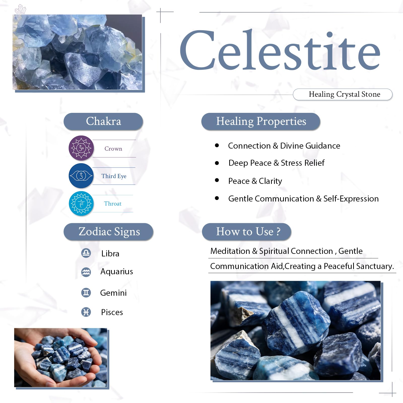 Amazon.co.jp: moonsix 光沢ブルーセレスタイトクリスタルエッグ 木製