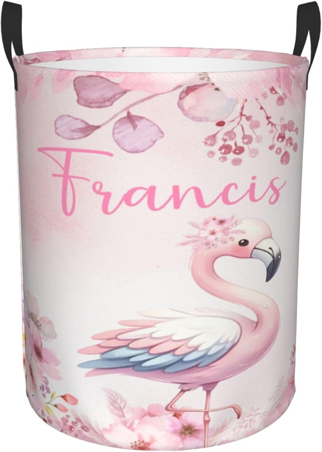 Personalized Flamingo Laundry Basket For Baby Kids Boys Girls Adult Custom Hamper Basket With Name For Bathroom Bedrooms Collapsible Baby Laundry Basket, Dirty Clothes Hamper With Handles