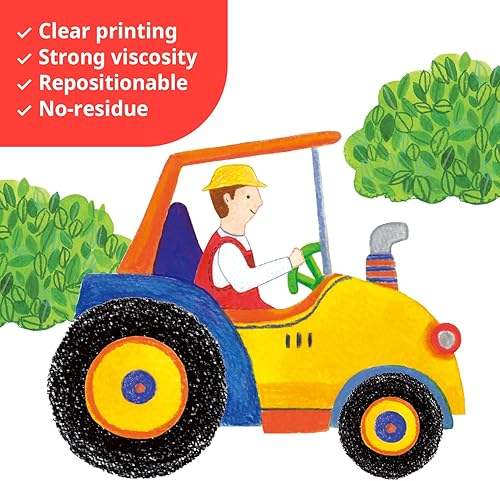 Miniatura 4 de DECOWALL SG-2107 - Calcomanías de pared de transporte de construcción para automóvil, camión, tractor, calcomanías de carretera para niños,