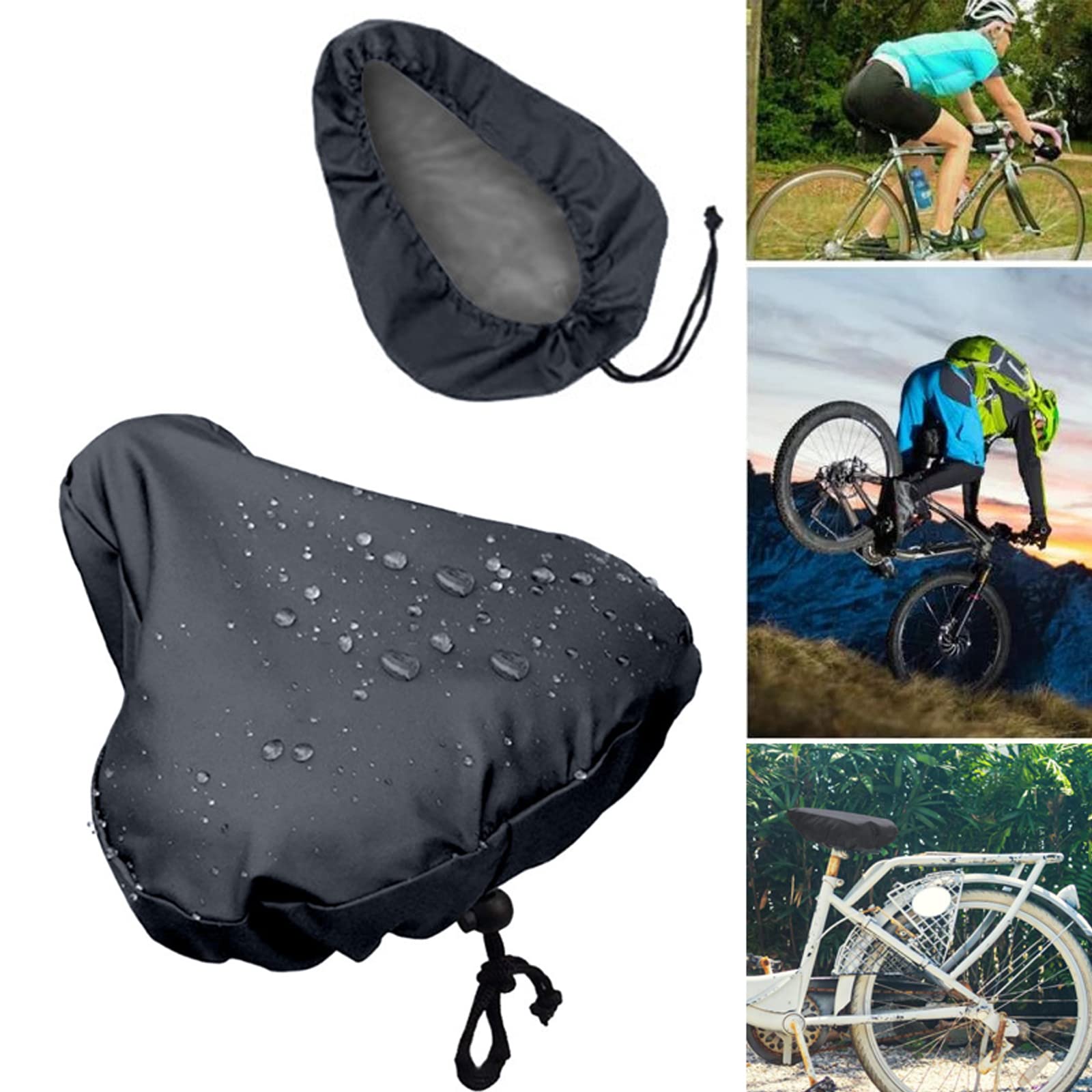 CZlinOduMMX Sattelschutz Wasserdicht Fahrrad 2er Set Sitzbezug für Fahrrad Sattelschutz Fahrradsattel Regenschutz Sonnenschutz Fahrradsattel Bezug für 