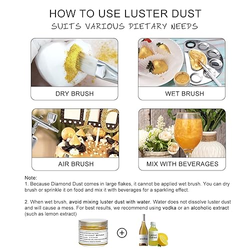 Miniatura 4 de HomeHere - Polvo comestible para tartas 7 g  025onzas color dorado