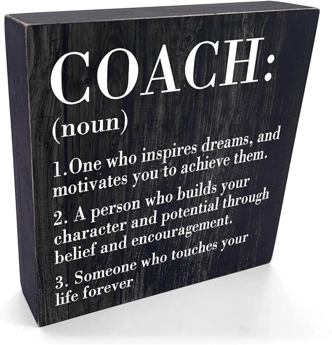 Inspirational Coach Noun Coach Gifts Desk Decor Wooden Box