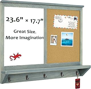 TORASO Dry Erase Board & Cork Board, Whiteboard & Bulletin Board Combo, ...