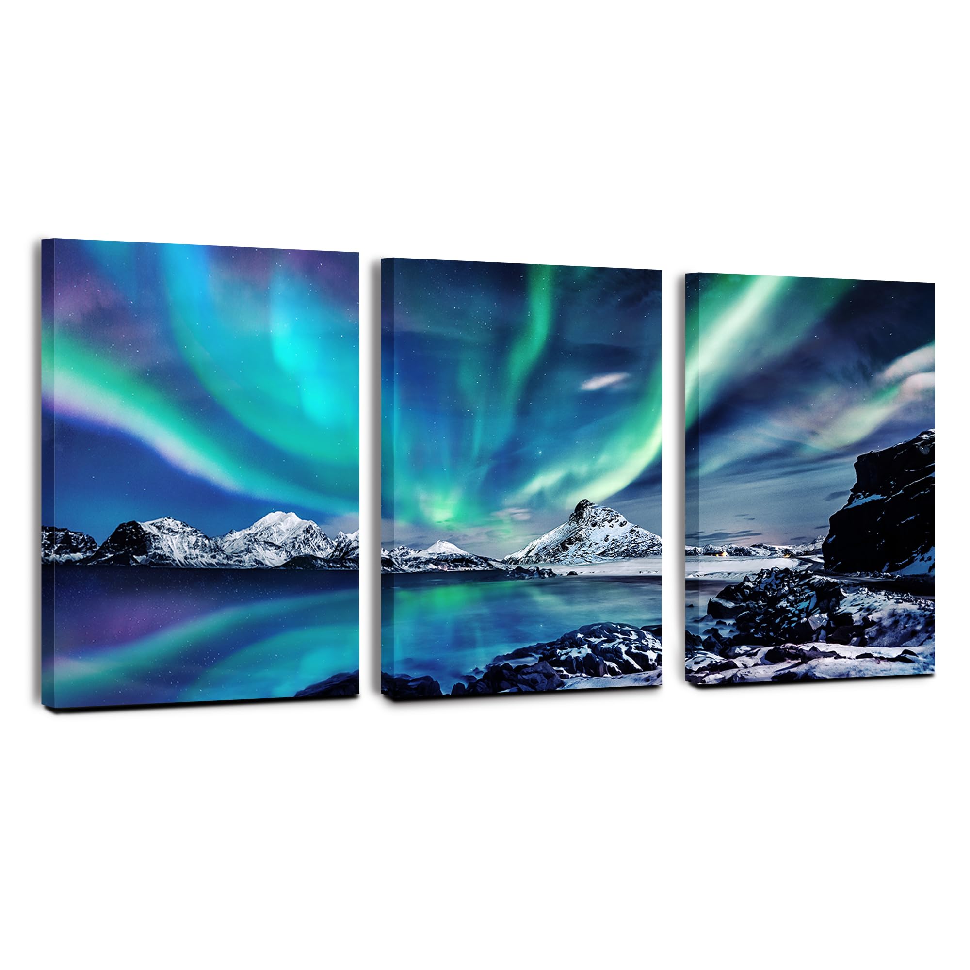 MHARTK66 Cuadros Estar Moderna Aurora Boreal Noruega, Cuadros Decoracion Salon Modernos Decoracion Dormitorios Comedor Oficina Pasillo Cocina y Baño
