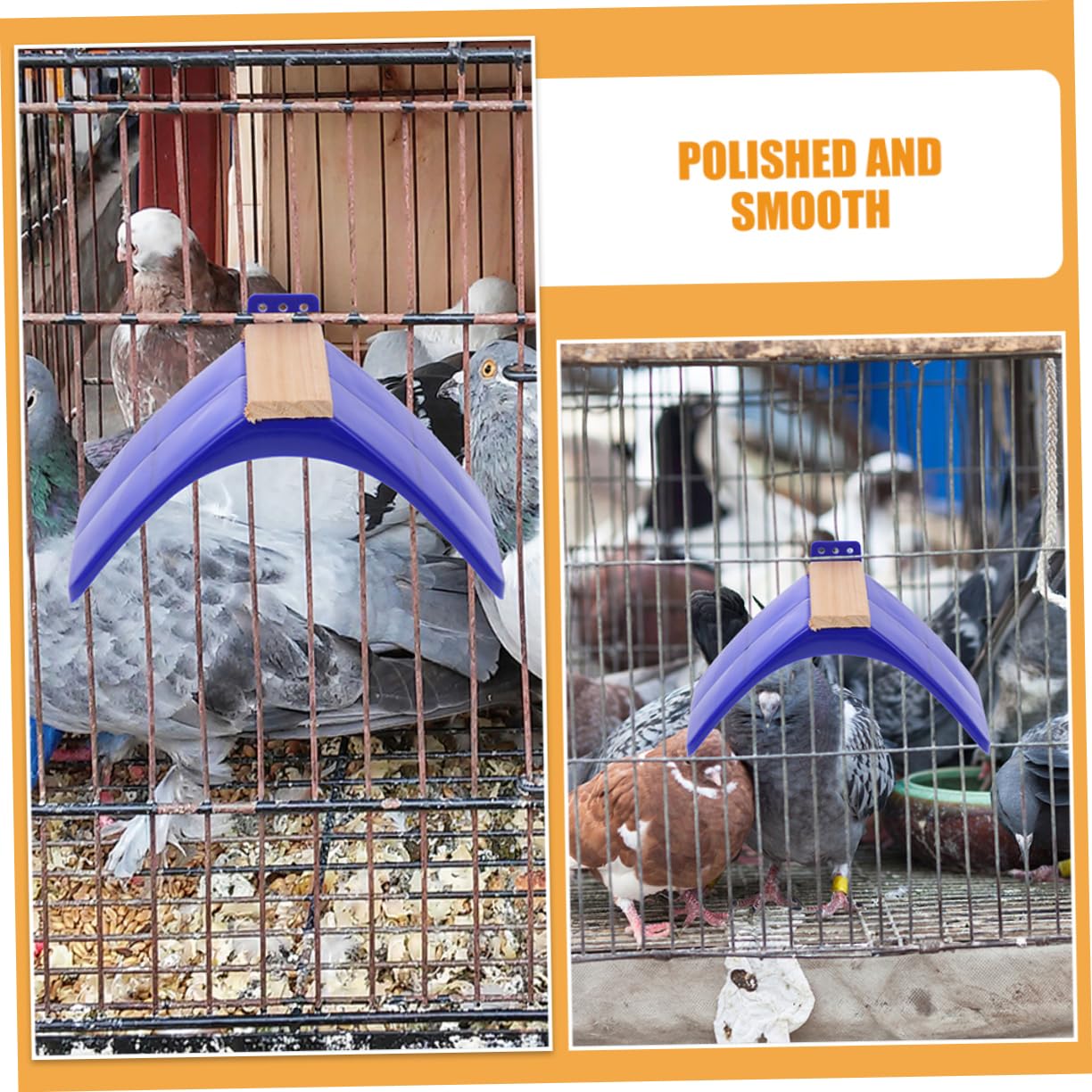 UPKOCH Lot de 10 Perchoirs à Pigeons en Bois et PP Bleu, Polis et Sûrs pour Oiseaux, Support D'activité pour Perroquets et Oiseaux, pour Cage et Entraînement
