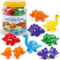 TSYAN Dinosaur Alphabet Matching Toys - 26 PCS ABC Uppercase Lowercase Letters Fine Motor Game for Toddlers